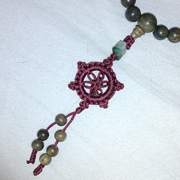 boho wooden macrame nautical necklace - Picture 1 of 3